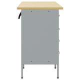 Work Cabinet with Drawer 3 pcs Black Engineered Wood and Steel 3321376