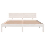 Bed Frame without Mattress White Solid Wood Pine 160x200cm 810506