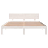 Bed Frame without Mattress White Solid Wood Pine 160x200cm 810506