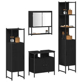 Bathroom Furniture Set 4 pcs Black Oak Engineered Wood 3334408