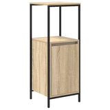 Bathroom Furniture Set with Shelf 5 pcs Sonoma Oak and Black 3328385