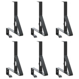 Snow Guard Support 6 pcs Black 29.5 x 3 x 34.5 cm Steel 42028469