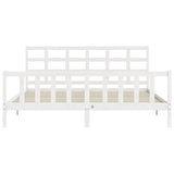 Bed Frame without Mattress White 200x200 cm Solid Wood Pine 3192122