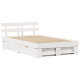 Bed Frame with Headboard White 120 x 190 cm Solid Pine Wood 3382287