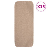 Stair Mat Set of 15 Beige 100% Polypropylene 60x25 cm Stair Mat 340402