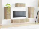 TV Cabinet Set Wall-mounted 4 pcs Sonoma Oak Engineered Wood 3409044