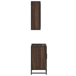 ZNTS 2 Piece Bathroom Furniture Set Brown Oak Engineered Wood 3300889