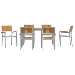 Garden Dining Set 7 pcs Grey and brown 140 x 80 x 75 cm 3284368