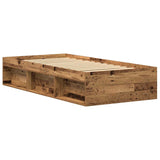 Bed Frame without Mattress Old Wood 75x190 cm Engineered Wood 3329309