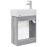Bathroom Vanity Unit with Tap Grey Sonoma 45.5 x 25.5 x 84 cm 889487