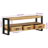 TV Cabinet 120x30x45 cm Solid Wood Mango 351669