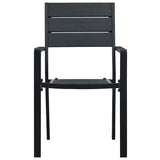 Garden Chair Set of 4 Black HDPE 4 chairs Durable 47886