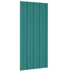 Roof Panels 12 pcs Galvanised Steel Green 100x45 cm 317211