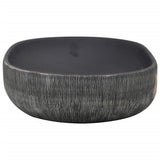 Countertop Basin Grey and Black Oval 59x40x14 cm Ceramic 155107