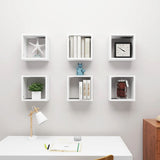 Cube Shelf Set of 6 White Engineered wood 30x15x30 cm per cube 807000
