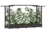 Raised Bed with Trellis and Roof Brown 207 x 40 x 126 cm PP 42032505