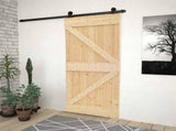 Sliding Door 100 x 210 cm Solid Pine Wood Natural and Black 3444867