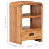Bedside Table 40x30x60 cm Solid Acacia Wood Honey Finish 289633