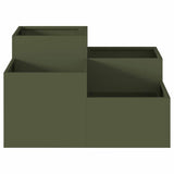 Garden Planter Olive green 100 x 100 x 48 cm Steel 865851