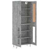 Highboard Concrete Grey 69.5x34x180 cm Engineered Wood 3199653