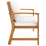 Garden Bench 120 cm with Cream Cushion Solid Wood Acacia 318339