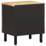 ZNTS Bed Cabinet Black 40x33.5x46 cm Solid Rough Wood Mango 4018626