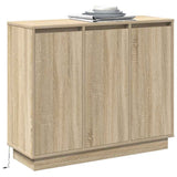LED Sideboard Sonoma Oak 90 x 32 x 75 cm Engineered Wood 869676