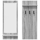 Wall-Mounted Coat Rack with Shelf Grey Sonoma 70 x 10 x 90 cm 874528