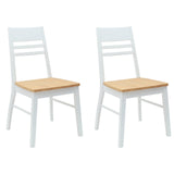 Dining Chairs 2 pcs White 43 x 54 x 89 cm Solid Rubber Wood 42020443