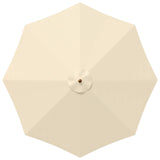 Garden Parasol 300 x 248 cm Solid Eucalyptus Wood Cream White 42041406