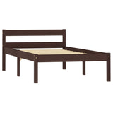 Bed Frame without Mattress Dark Brown Solid Pine Wood 100x200 cm 283203