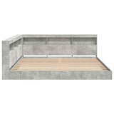 Bookcase Bed Concrete grey 180 x 200 cm Engineered wood 3335746
