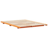 Bed Frame Wax Brown 150 x 200 cm Solid Pine Wood 873069