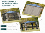 3 x 3 Hardtop Canopy with Polycarbonate Roof, Aluminium Frame, Permanent Pavilion Garden T3398P320050