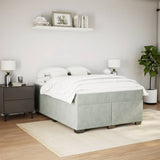 Box Spring Bed with Mattress Light Grey 140x200 cm Velvet 3285287