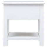 Side Table White 40x40x40 cm Paulownia Wood 284070
