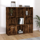 815447 Book Cabinet Smoked Oak 98x30x98 cm