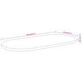 Table Top 80x40x3.8 cm Oval Solid Wood Acacia 370092