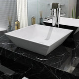 Basin Square Ceramic White 41.5x41.5x12 cm 142344