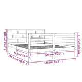 3101263 Bed Frame without Mattress Solid Wood 140x190 cm