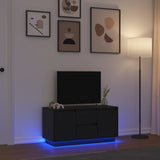 TV Cabinet with LED Lights Black Oak 100x41x50 cm 861410