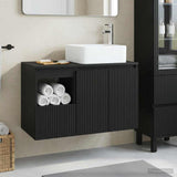 Bathroom Furniture Set 2 pcs Black Engineered Wood 3404065