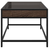 ZNTS Coffee Table with Infinity LED Brown Oak 50x50x41 cm 847681