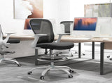 Draughtsman Chair, Mesh Drafting Chair, Ergonomic Office Chair with Flip-up Armrest, Adjustable Foot T3398P344546