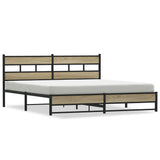 Metal Bed Frame without Mattress Sonoma Oak 200x200 cm 3308502