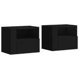Wall-mounted Bedside Cabinets 2 pcs Black 45x30x35 cm 848314