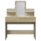 Dressing Table with LED Sonoma Oak 100x40x130 cm 848201