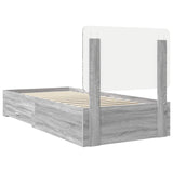 Bed Frame with Drawer Grey Sonoma 75 x 190 cm Engineered Wood 3412851