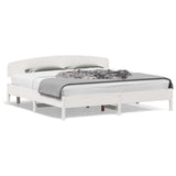 Bed Frame without Mattress White 180x200 cm Super King Solid Wood Pine 3207198