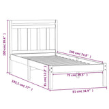 Bed Frame without Mattress Small Single Solid Wood 3100549
